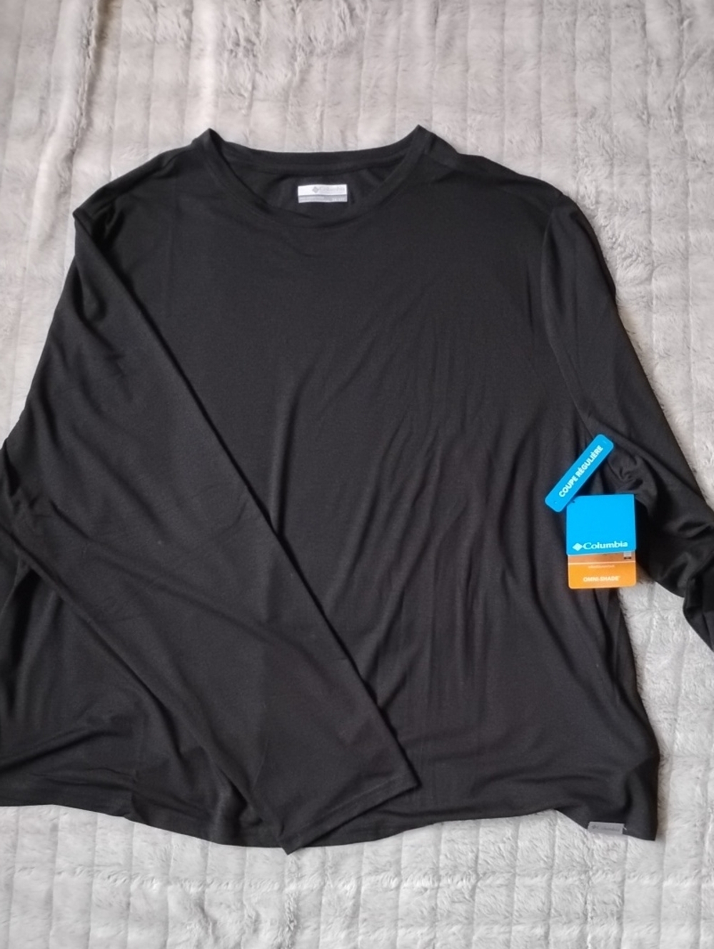 NEW Columbia Plus Black Long-Sleeve Performance Shirt